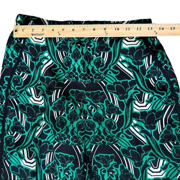 J.Crew Womens‎ Green Black Tuxedo Pull On Pant In Retro Floral Size 2 - Picture 6 of 9